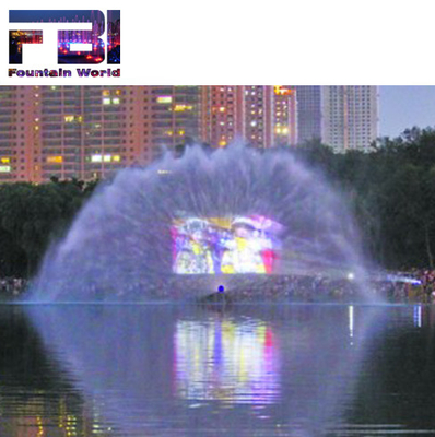 Fog Screen Classic Interactive High Beam RGB Light Porcelain Made Water Screen Movie Fountain Musical Dance Projection
